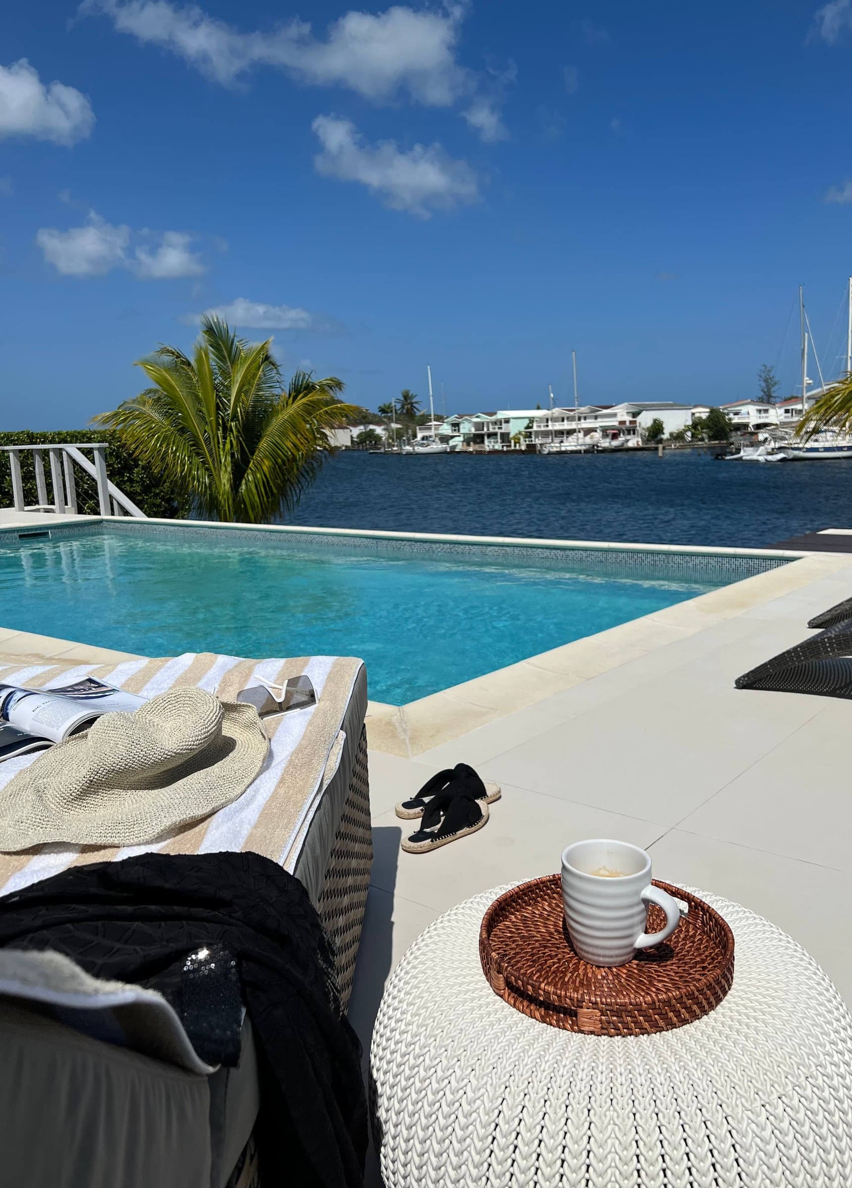 Poolside mornings with uninterrupted harbour views